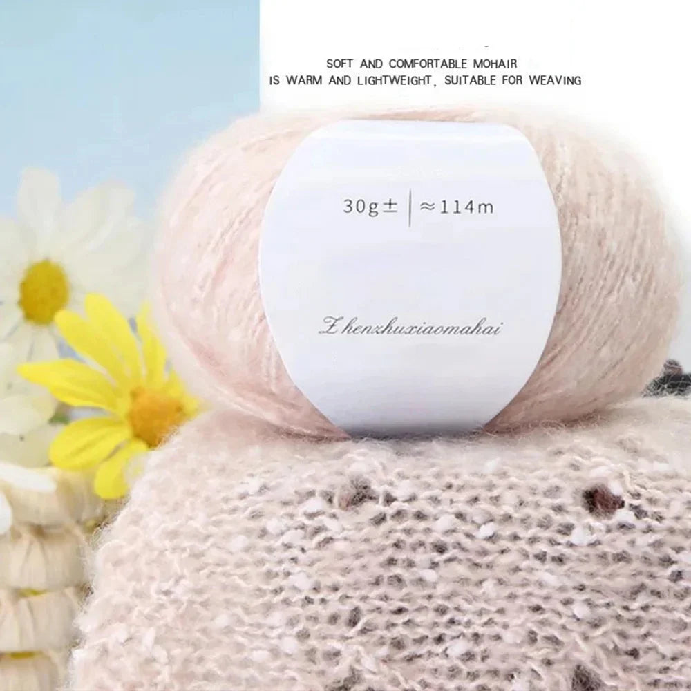 Pearl Mohair Yarn DIY Knitting Wool Blend Thread 30g 144m Mohair Knitting Yarn QXL 7