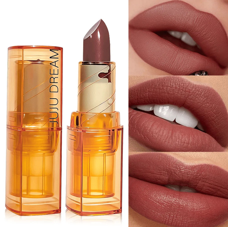 JUJU Dream Amber Tube Velvet Matte Lipstick | Nude Long-Lasting Matte Lipstick QXL
