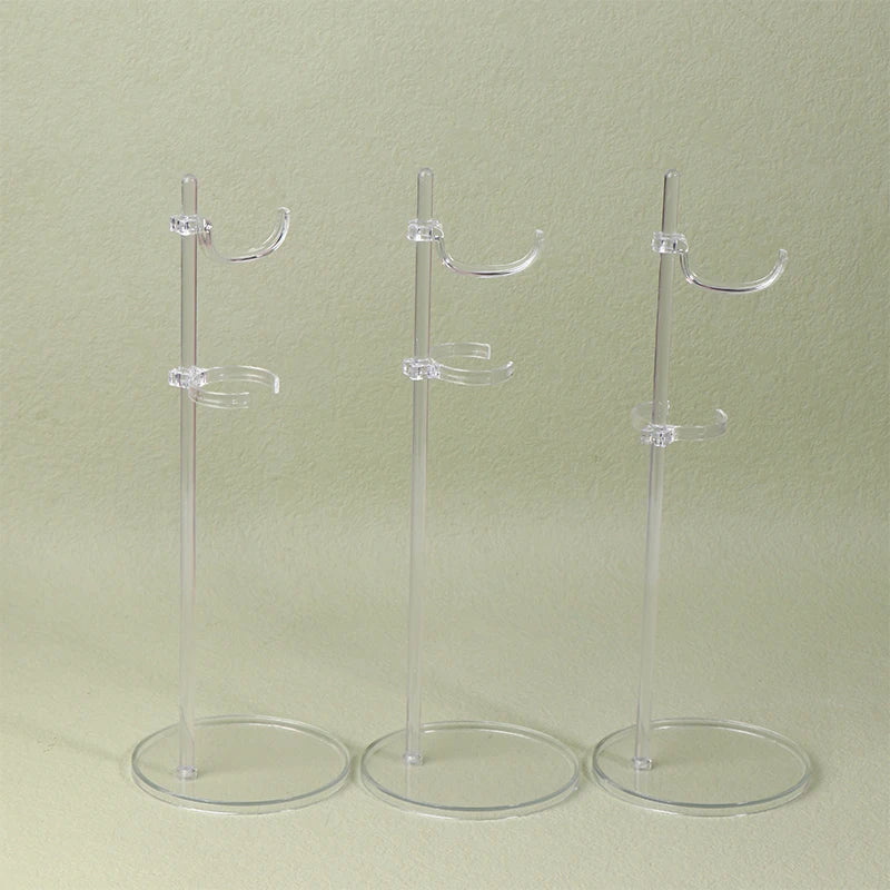 5-Pack Adjustable Clear Doll Display Stands | 1/12 Scale Rack Doll Display Stand QXL