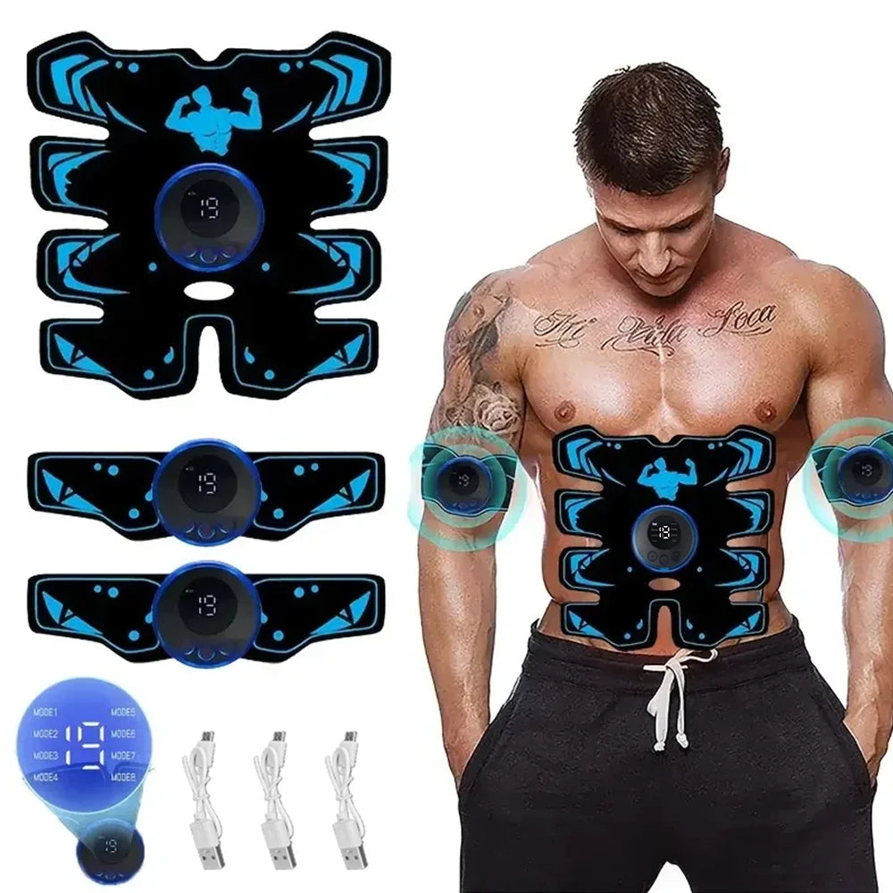 EMS Muscle Stimulator 3-in-1 ABS & Arm Wireless Trainer Set EMS Fitness Trainer QXL
