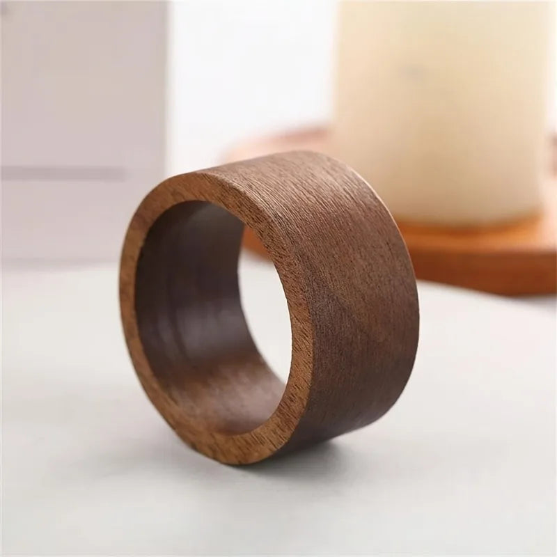 Handmade Wooden Napkin Rings Set of 2 | Rustic Farmhouse Wooden Napkin Rings QXL
