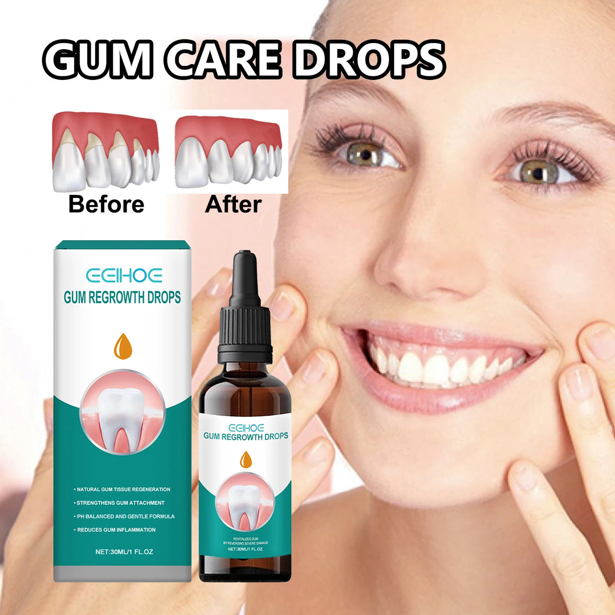 Eelhoe Gum Repair Drops | Eucalyptus Oral Care Serum 30ml Oral Care Serum QXL
