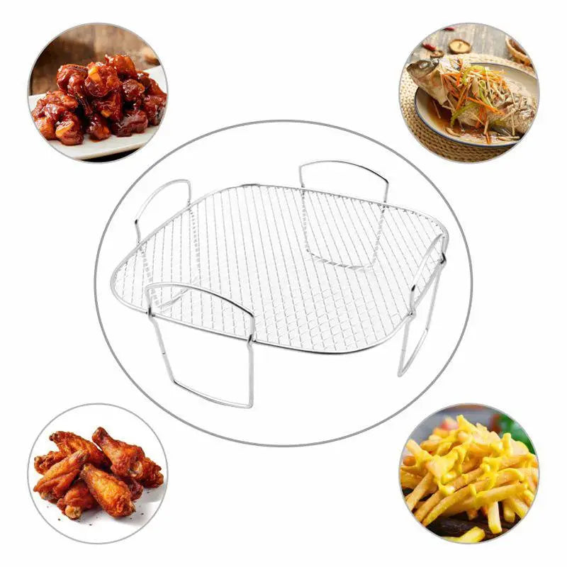 Stainless Steel Air Fryer Rack | Roasting, Dehydrator & BBQ Air Fryer Rack QXL