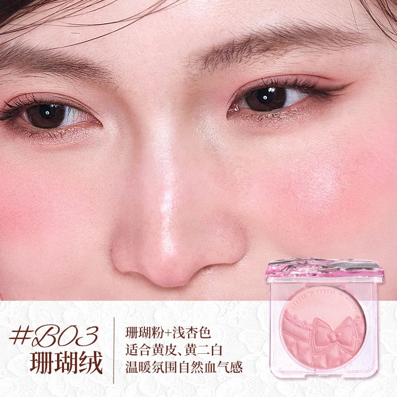 VEECCI Lace Satin Blush – Buildable Pink & Peach Cheek Powder Cheek Blush Powder QXL B03