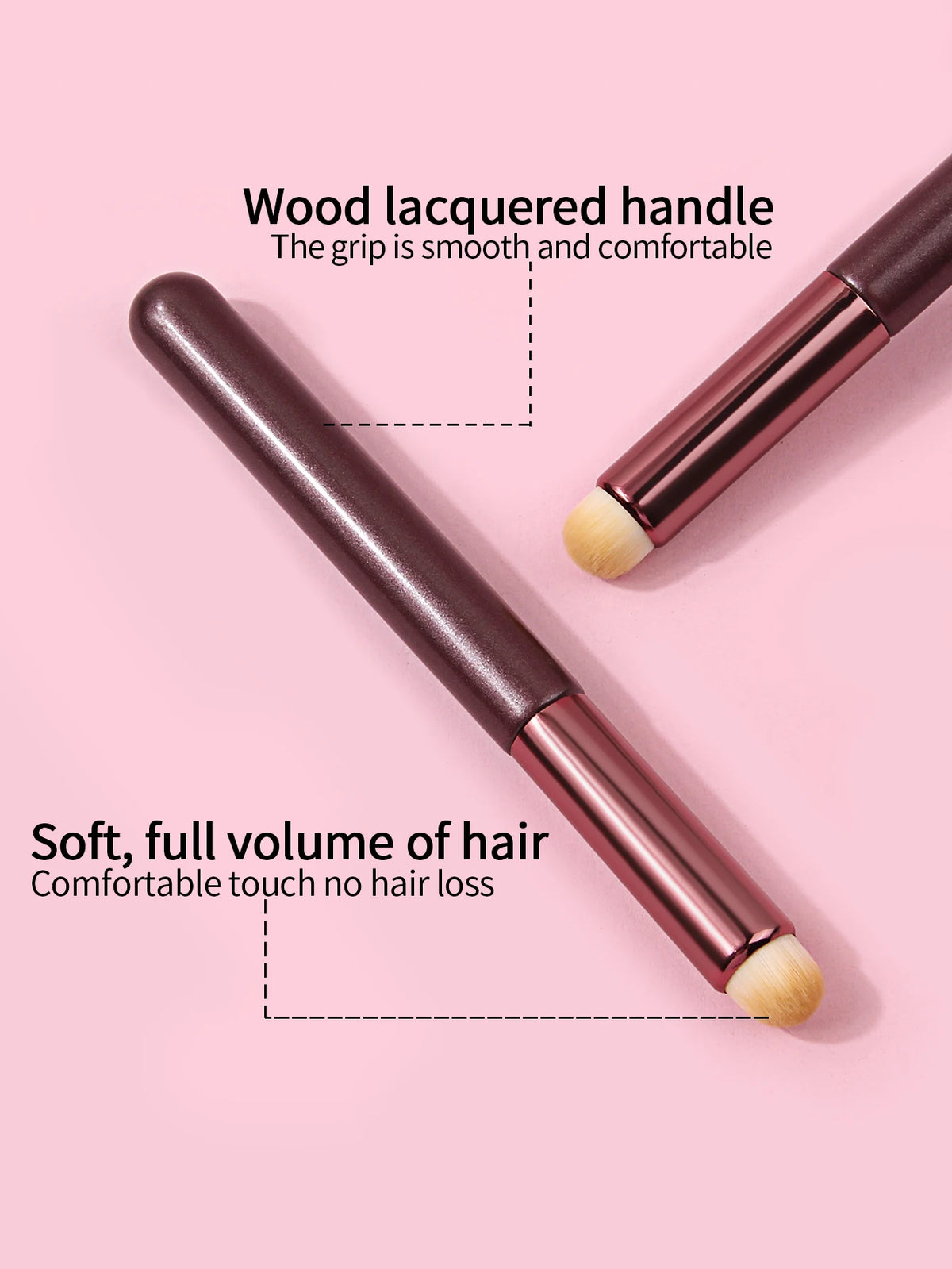 KOSSHOW 2-Pack Round Concealer & Lip Makeup Brushes Makeup Brush Set QXL