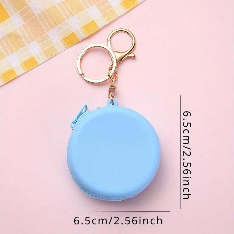 Round Silicone Coin Purse | Zip Jewelry & Key Pouch Silicone Coin Purse QXL