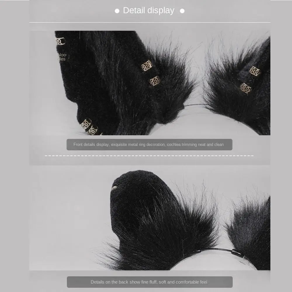 Wolf Ears Furry Cosplay Headband | Animal Costume Hairband Cosplay Headband QXL