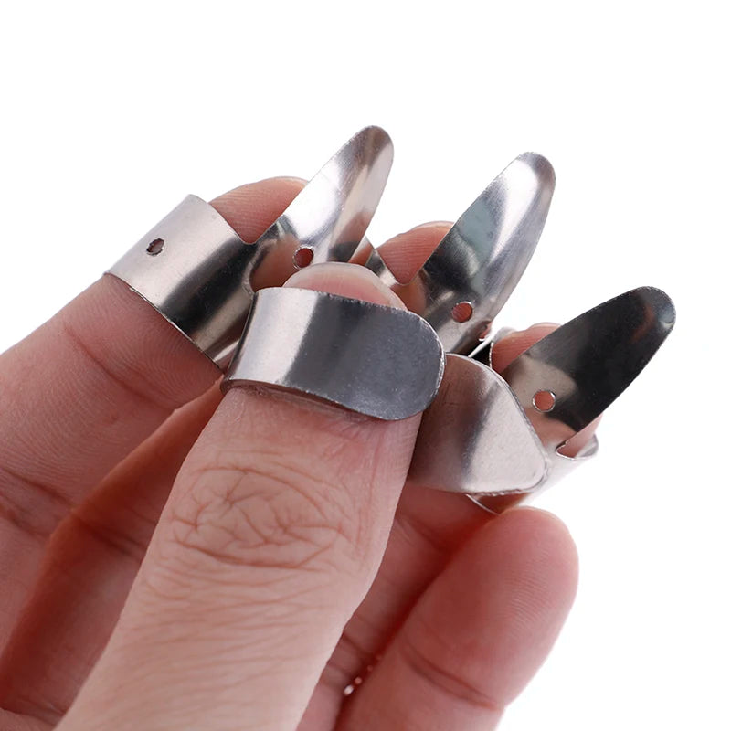 4-Pack Metal Finger Picks & Thumb Picks for Guitar | Plectrum Set Guitar Finger Picks QXL
