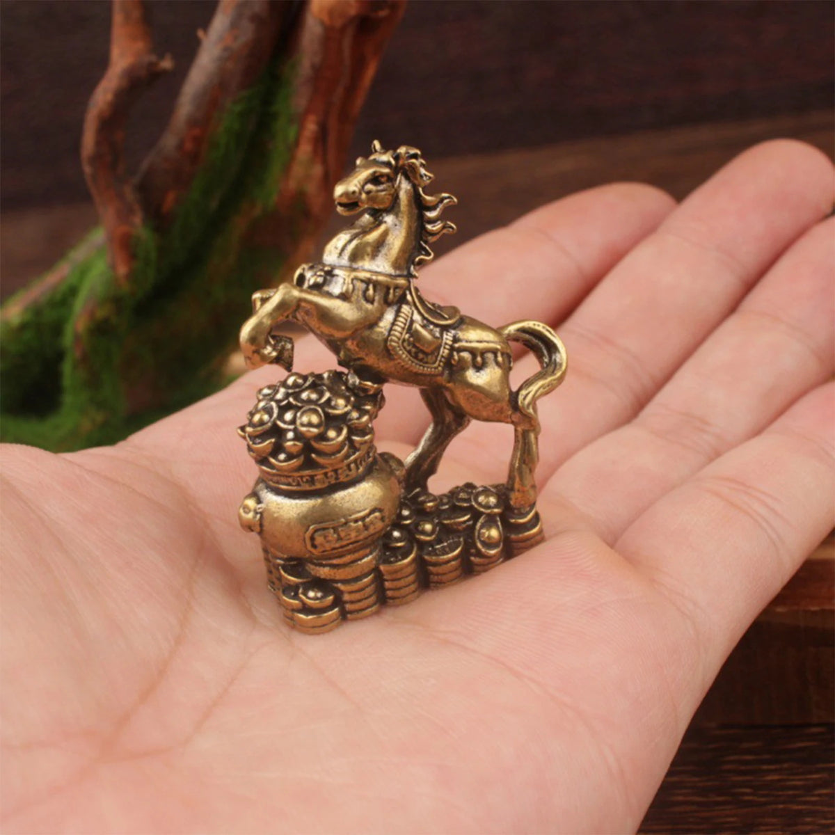 Brass Horse Figurine | Feng Shui Chinese Zodiac Lucky Statue Decorative Figurine QXL