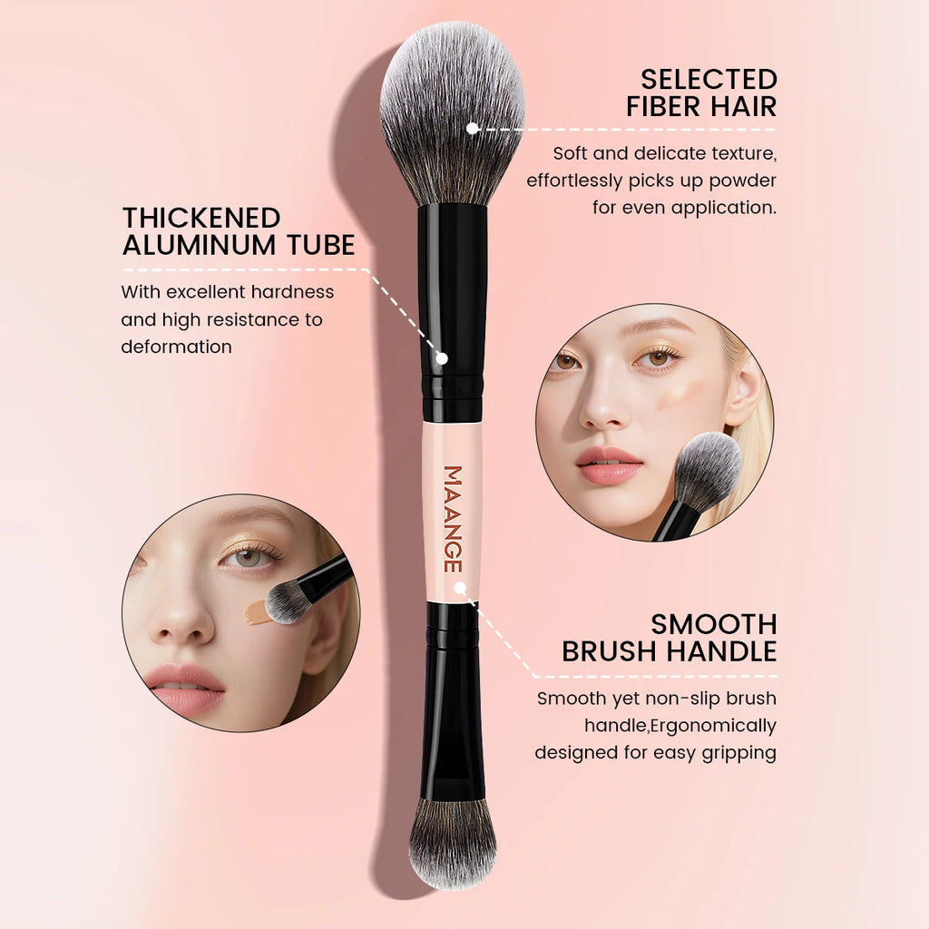 MAANGE 3-Pc Makeup Brush Set | Foundation Powder Blending Makeup Brush Set QXL