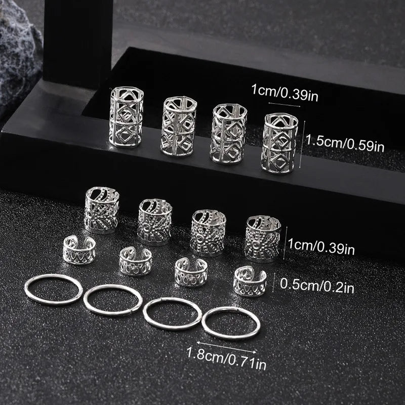 80-Pack Metal Hair Braid Cuffs | Dreadlock Rings & Beads Hair Braid Cuffs QXL