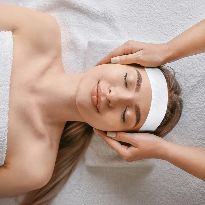 Disposable Spa Facial Headbands | Non-Woven Soft Wrap 10/50/100pk Disposable Facial Headband QXL