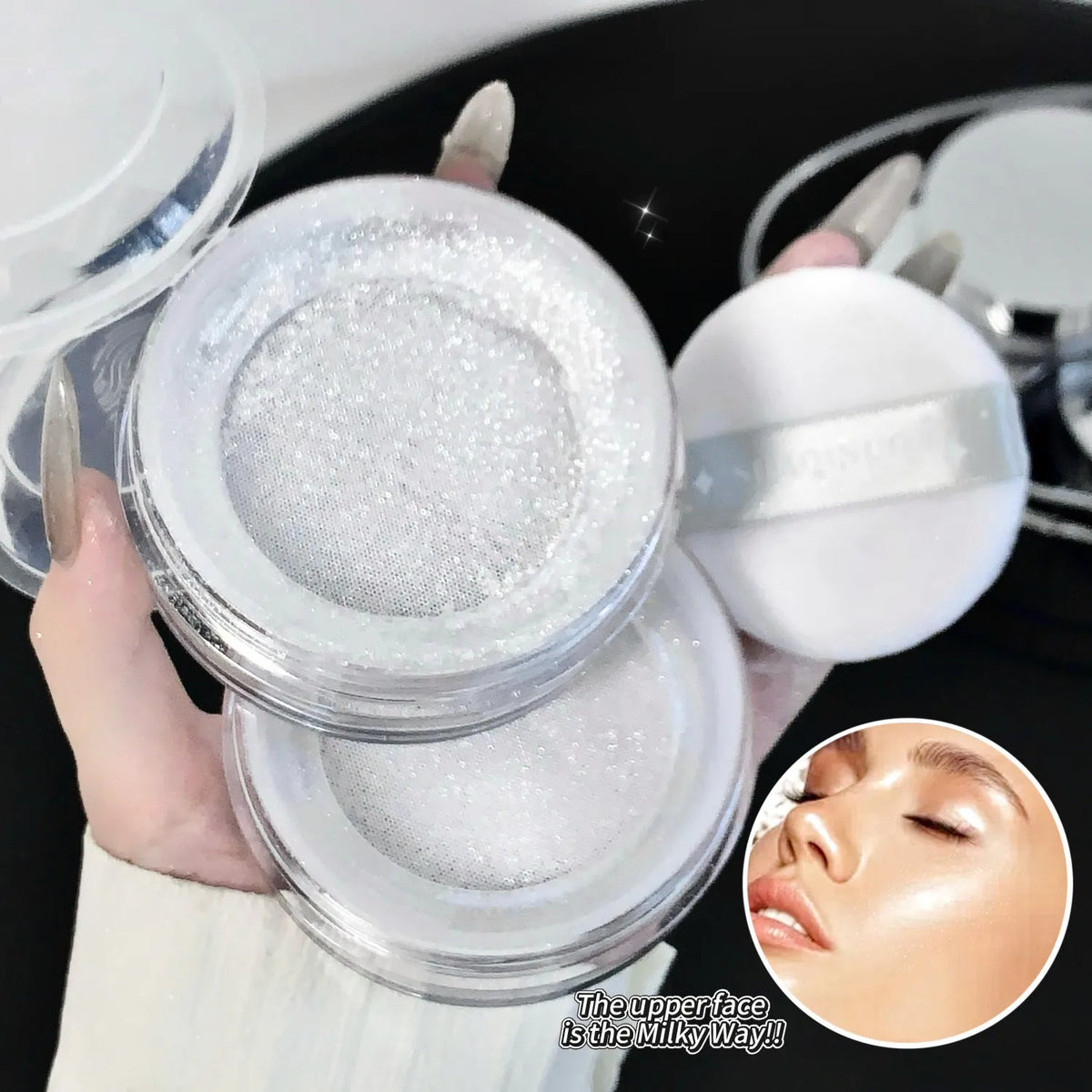 Diamond Shimmer Highlighter Powder – Waterproof Face Brightener Shimmer Highlighter Powder QXL