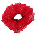 Double Layer Red Lace Scrunchies | Oversized Elastic Hair Ties Lace Hair Scrunchie QXL Default Title