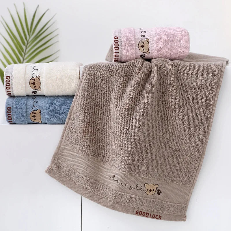 Baby Cotton Bath Towel | Cartoon Bear Washcloth for Newborns Baby Bath Towel QXL