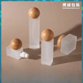 Frosted Glass Lotion Pump Bottle with Wood Cap | 20–120ml Glass Pump Bottle QXL 120ml-lotion Glass