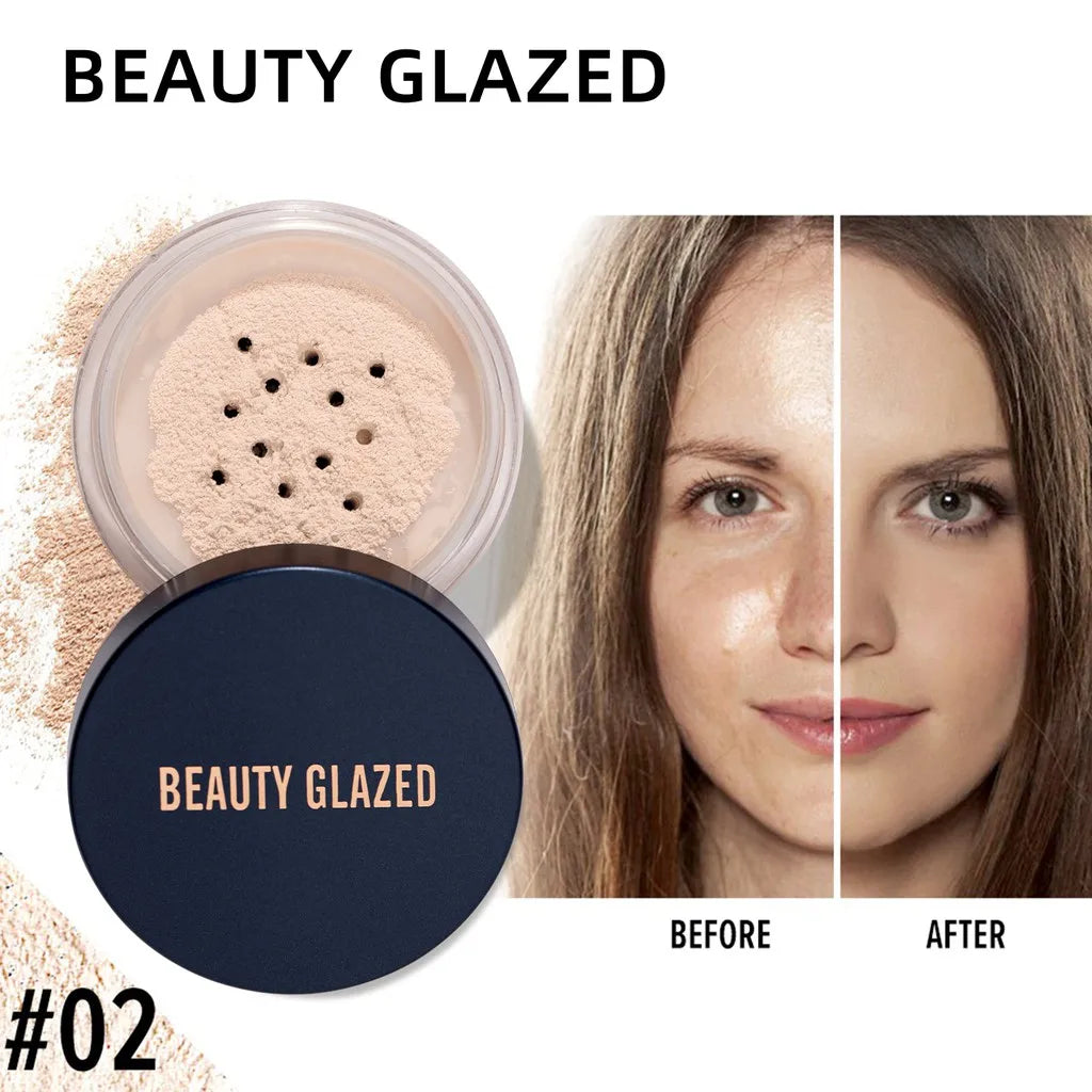 BEAUTY GLAZED Mattifying Loose Powder – Oil Control Matte Finish Loose Setting Powder QXL