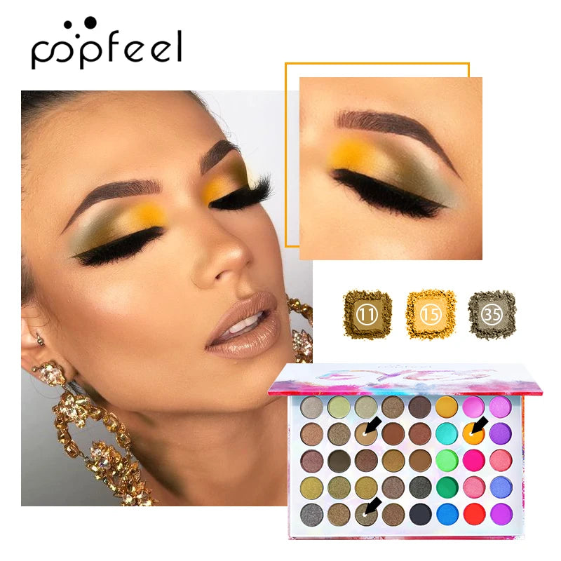 POPFEEL 29/40 Color Eyeshadow Palette | Matte & Shimmer Eyeshadow Palette QXL