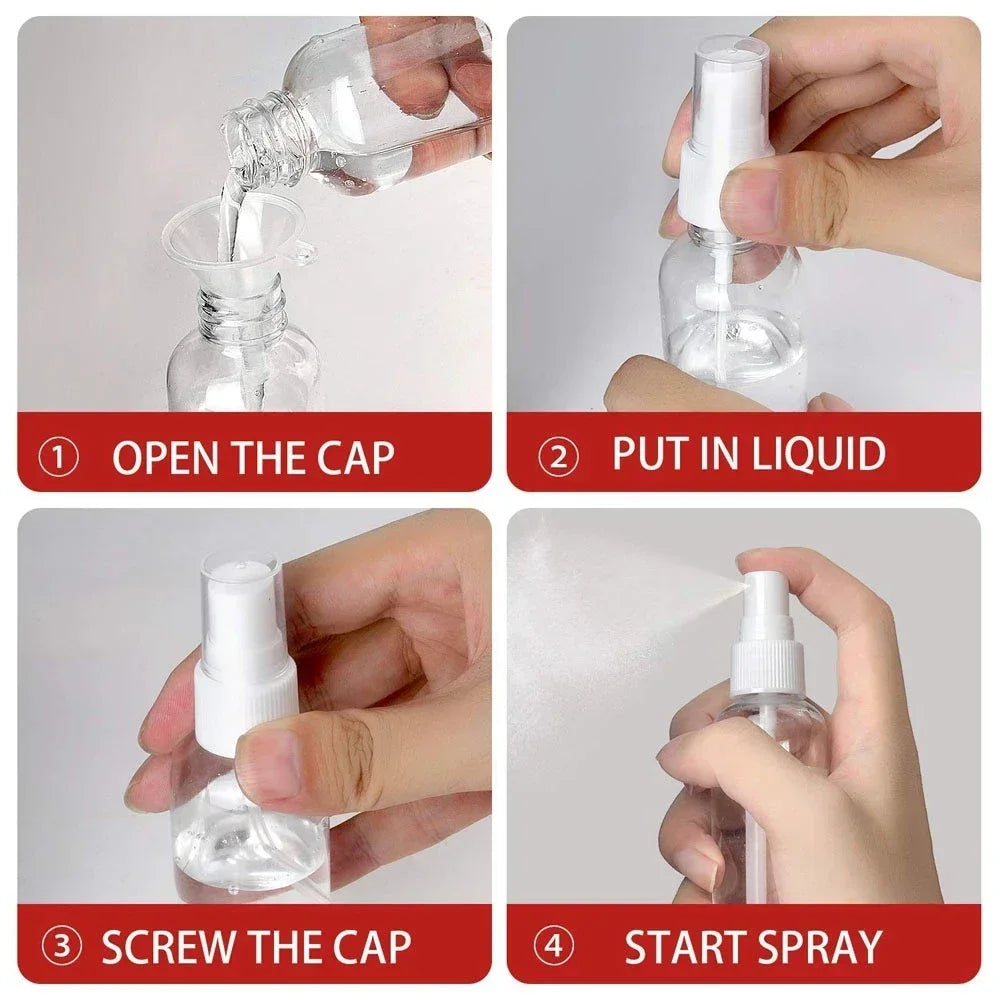 Refillable Clear PET Spray Bottles 10ml–100ml | 3/5/10 Pack Refillable Spray Bottle QXL
