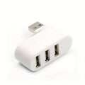 USB 2.0 Hub 3-Port 180° Rotatable Splitter Adapter | Plug & Play USB Hub QXL WHITE