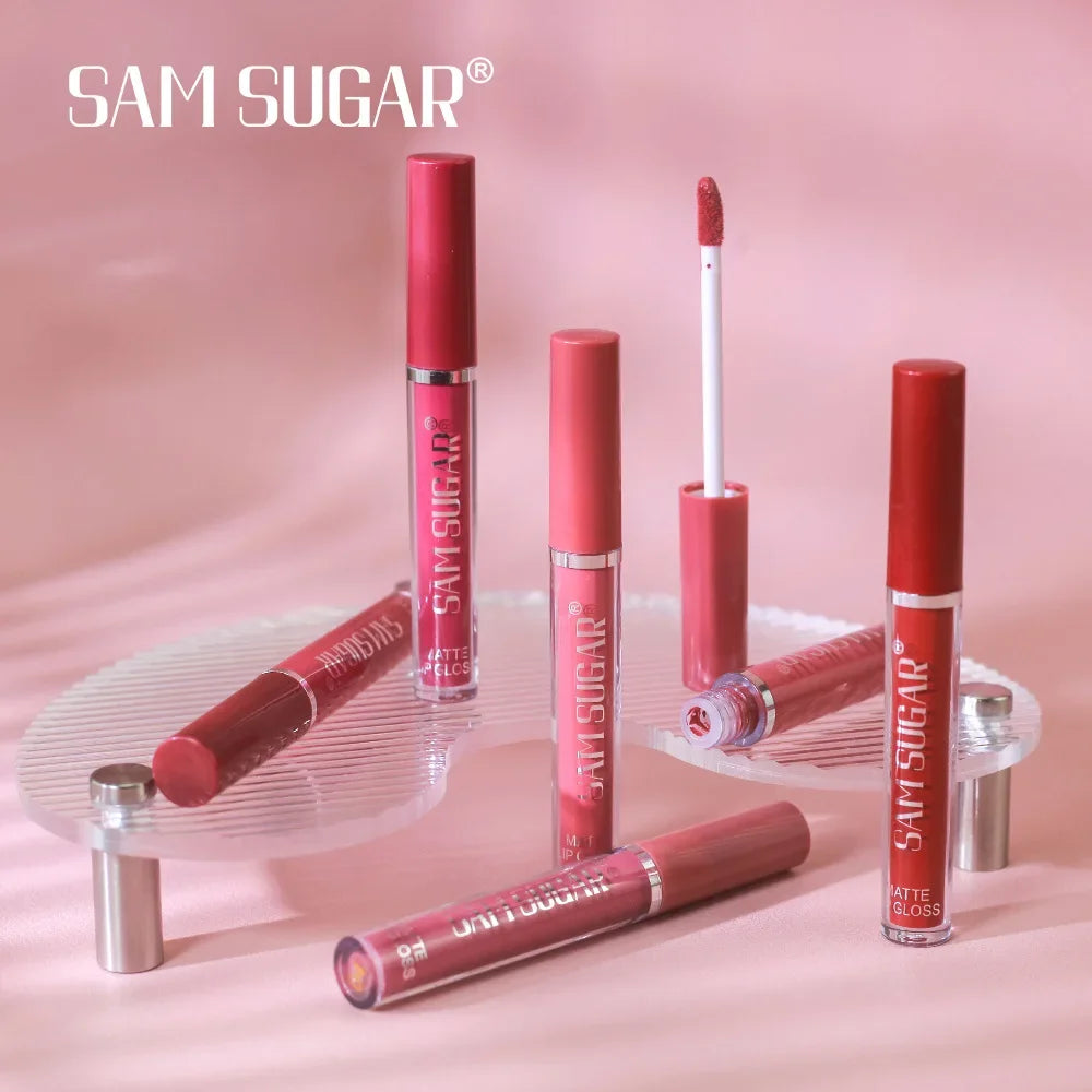 SAM SUGAR 6-Pc Matte Liquid Lipstick Set – Waterproof 24Hr Wear Liquid Lipstick Set QXL