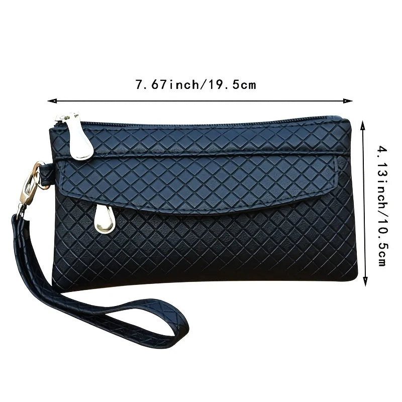 Women's Plaid Clutch Bag | PU Phone Wallet with Card Slots Clutch Bag QXL