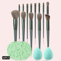 KOSSHOW 16-Pc Makeup Brush Set with Sponges | Pro Kit Makeup Brush Set QXL Light Grey