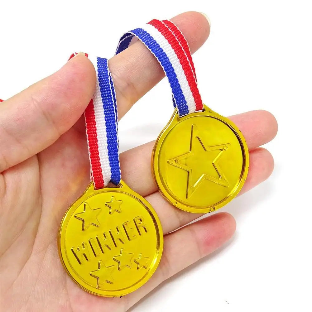 10-Pack Kids Gold Winner Medals | Sports & Party Awards Kids Award Medals QXL