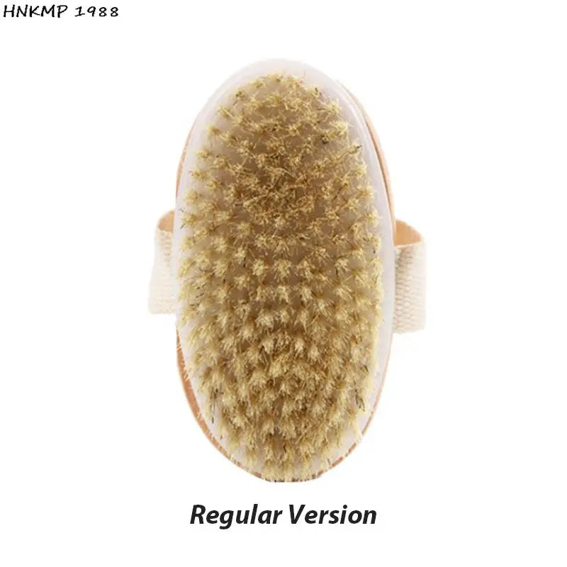 2-in-1 Natural Bristle Dry Body Brush | Exfoliating Massager Dry Body Brush QXL A