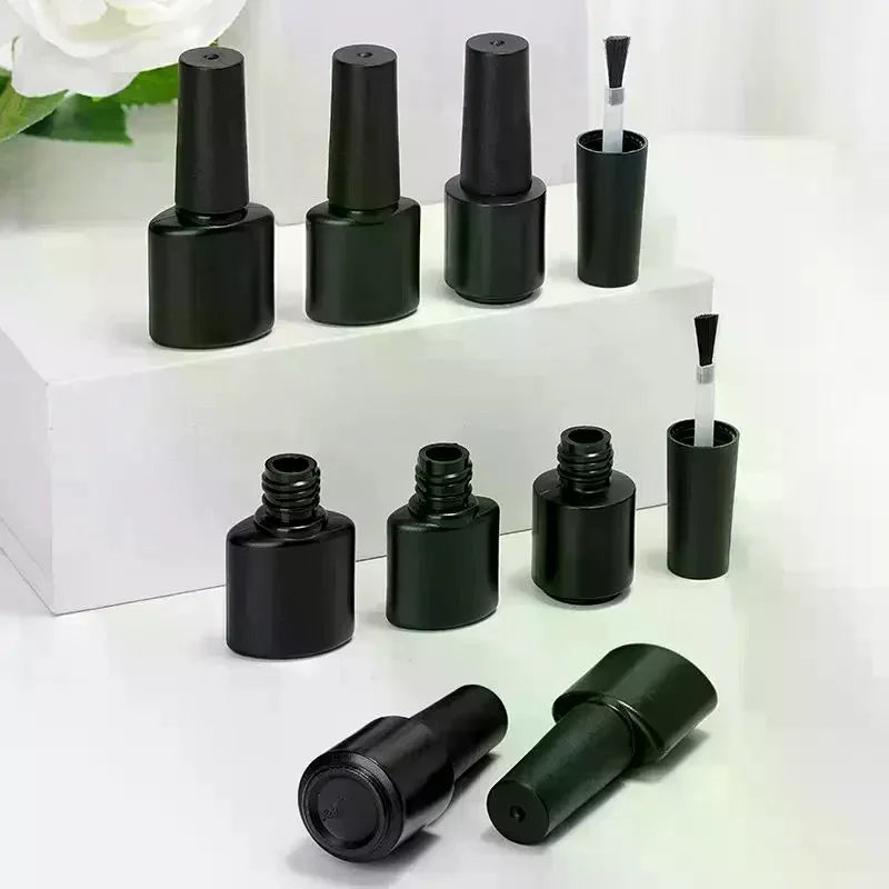 Empty Refillable Nail Polish Bottles with Brush | 6–10mL Black Nail Polish Bottle QXL