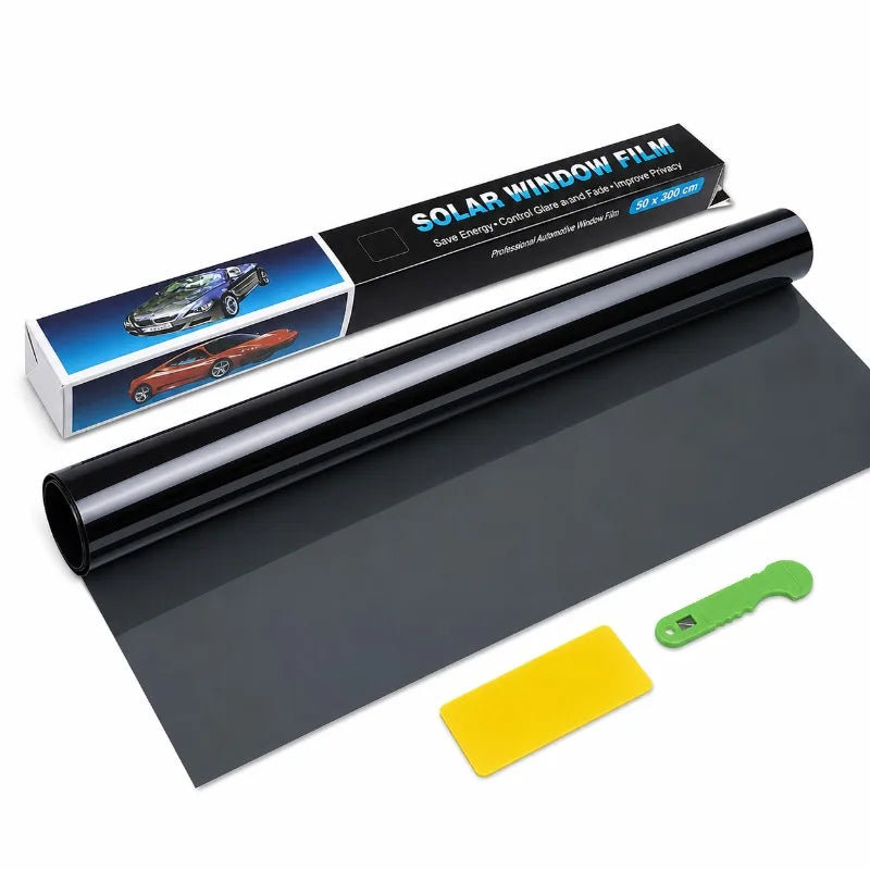 Car Window Tint Film 50x300cm | Solar UV Privacy Film + Tools Window Tint Film QXL