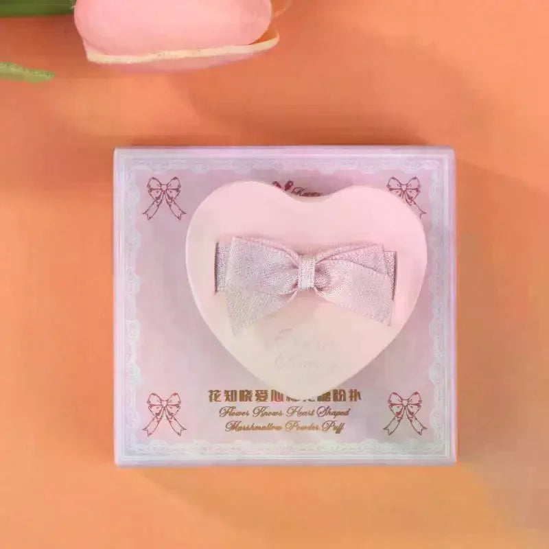 YOVIP Heart Bow Air Cushion Powder Puff | Dry & Wet Use Makeup Powder Puff QXL