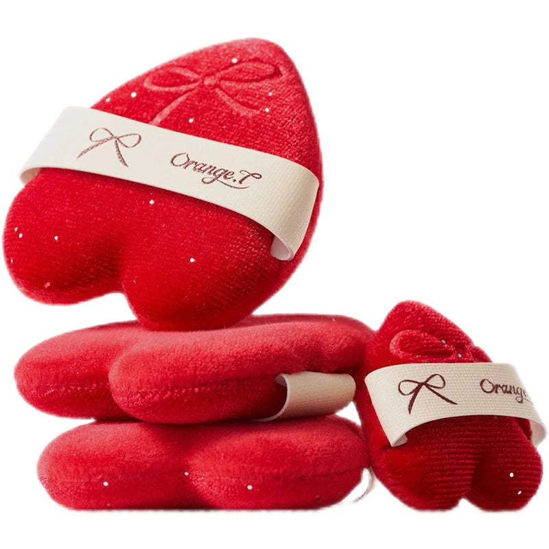 4-Pack Velvet Flocking Powder Puffs | Soft Short-Pile Sponge Powder Puff Set QXL
