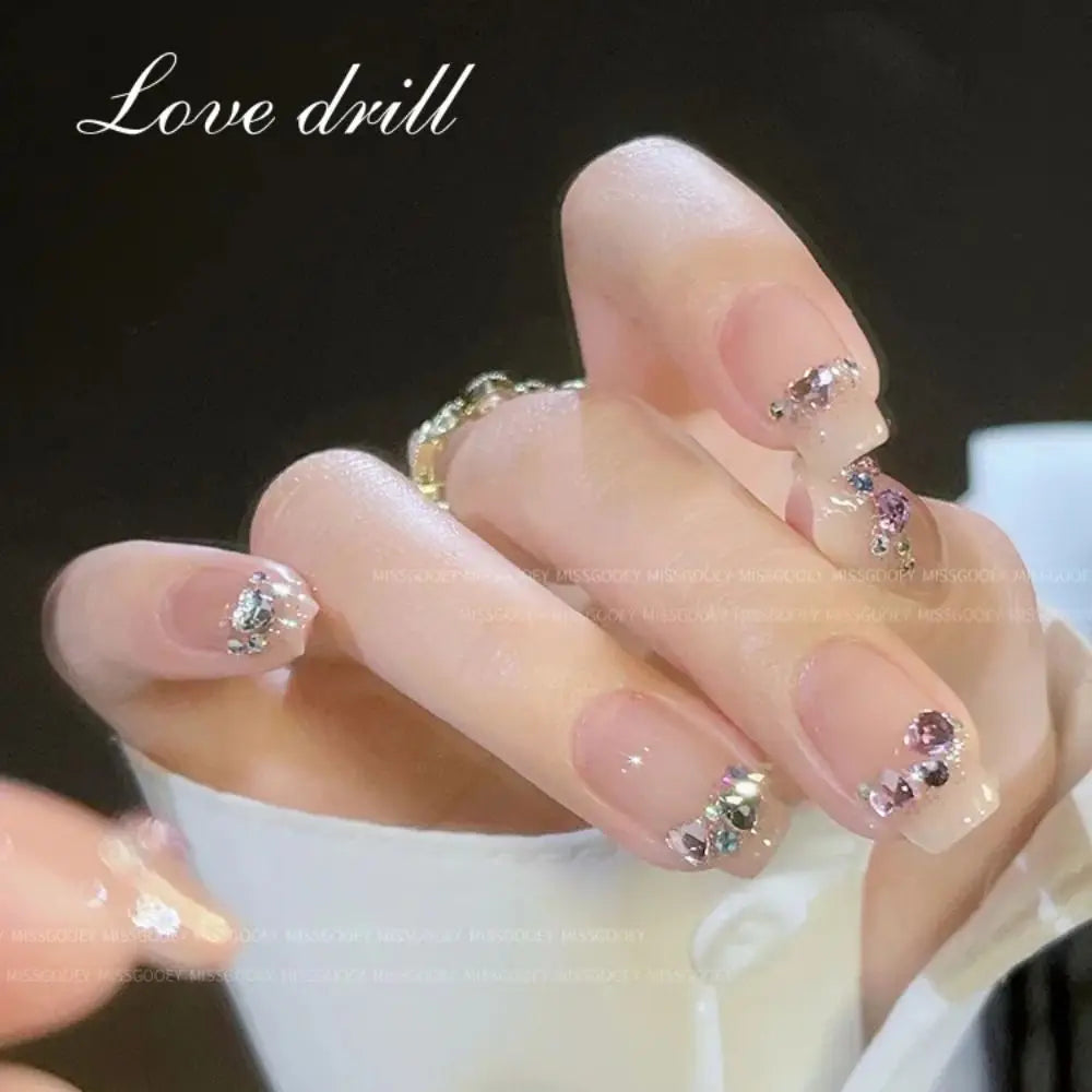 50-Pack Heart Flat Back Rhinestones for Nail Art | Glass Gems Nail Rhinestone Charms QXL
