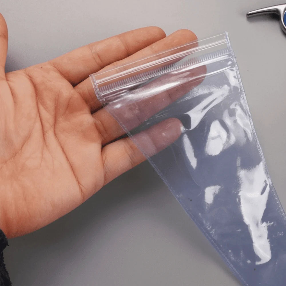 10-Pack PVC Hair Scissor Sleeves | Waterproof Self-Sealing Bags Scissor Protective Sleeves QXL