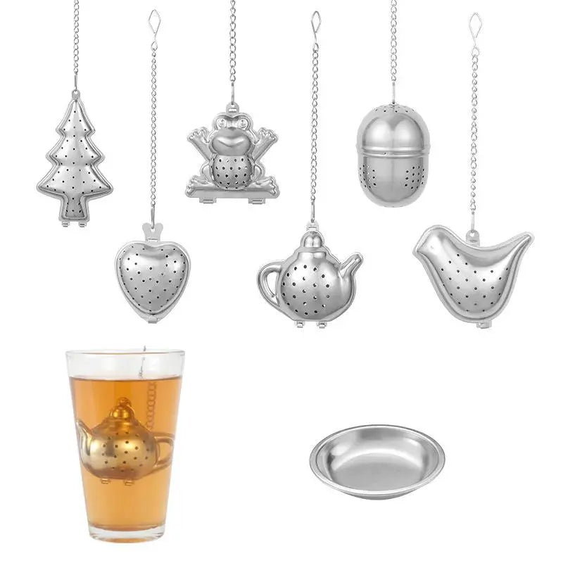 Stainless Steel Tea Infuser with Drip Tray | Extra Fine Mesh Tea Infuser QXL