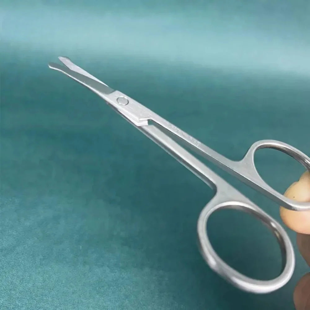 Stainless Steel Eyebrow & Nose Hair Scissors – Safety Round Tip Grooming Scissors QXL