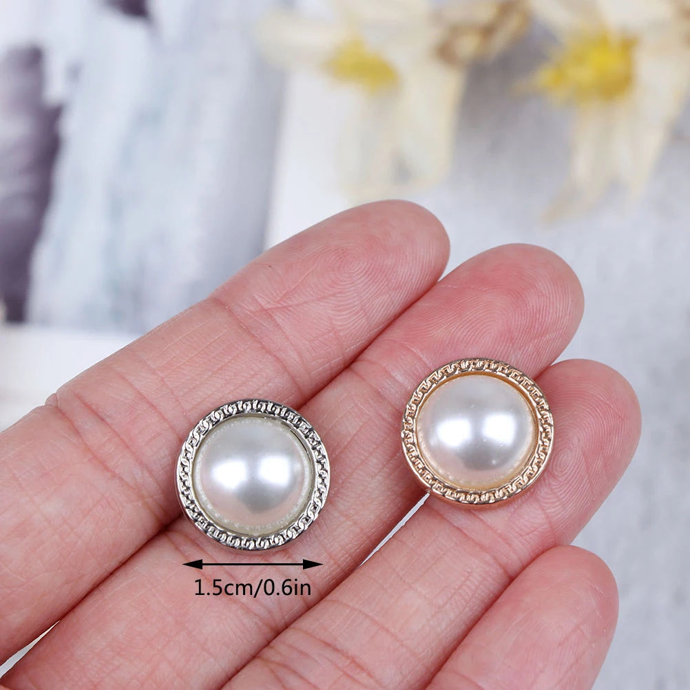 10-Pack Alloy Pearl Sewing Buttons | DIY Craft & Clothing Decorative Sewing Buttons QXL