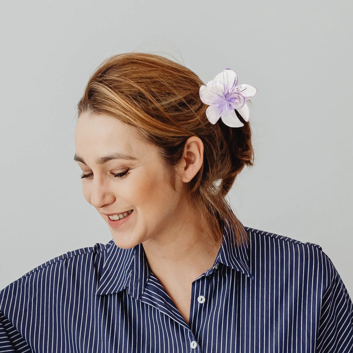 4-Pack Large Plumeria Flower Hair Claw Clips | Non-Slip Flower Hair Clips QXL