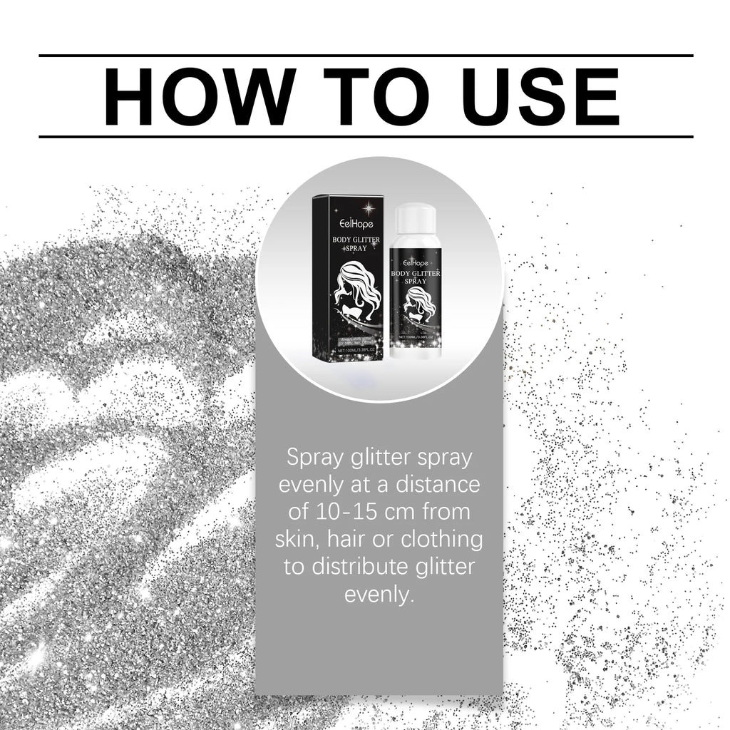 Eelhope Body & Face Glitter Spray | Shimmer Highlighter 100ml Body Glitter Spray QXL