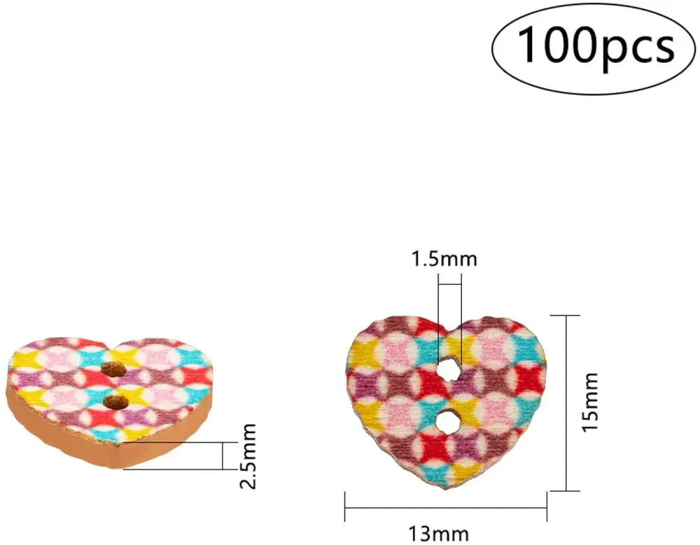 100-Pack Wooden Star Buttons | Vintage 2-Hole Sewing Craft Craft Buttons QXL AECH04-11610