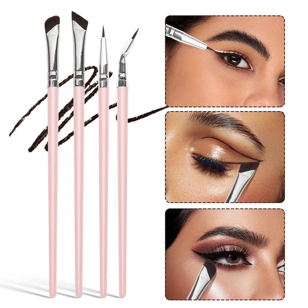 MAANGE 4-Piece Eye Makeup Brush Set – Eyeshadow & Eyeliner Eye Makeup Brush Set QXL Pink