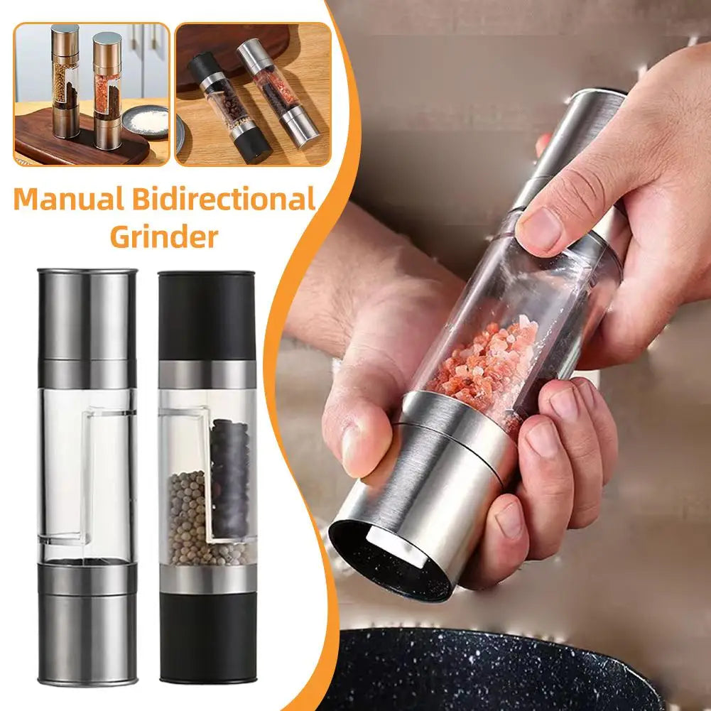 2-in-1 Salt & Pepper Grinder | Adjustable Ceramic Mill Spice Grinder QXL