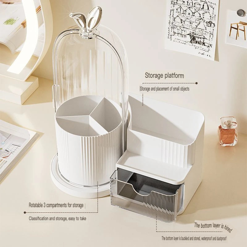 Rotating Dustproof Acrylic Makeup Organizer | Cosmetic Storage Makeup Organizer QXL