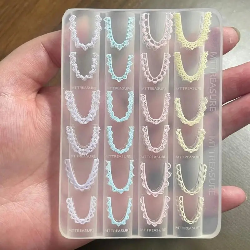 3D Bow Lace Silicone Nail Art Mold | DIY Resin Charm Mould Silicone Nail Mold QXL