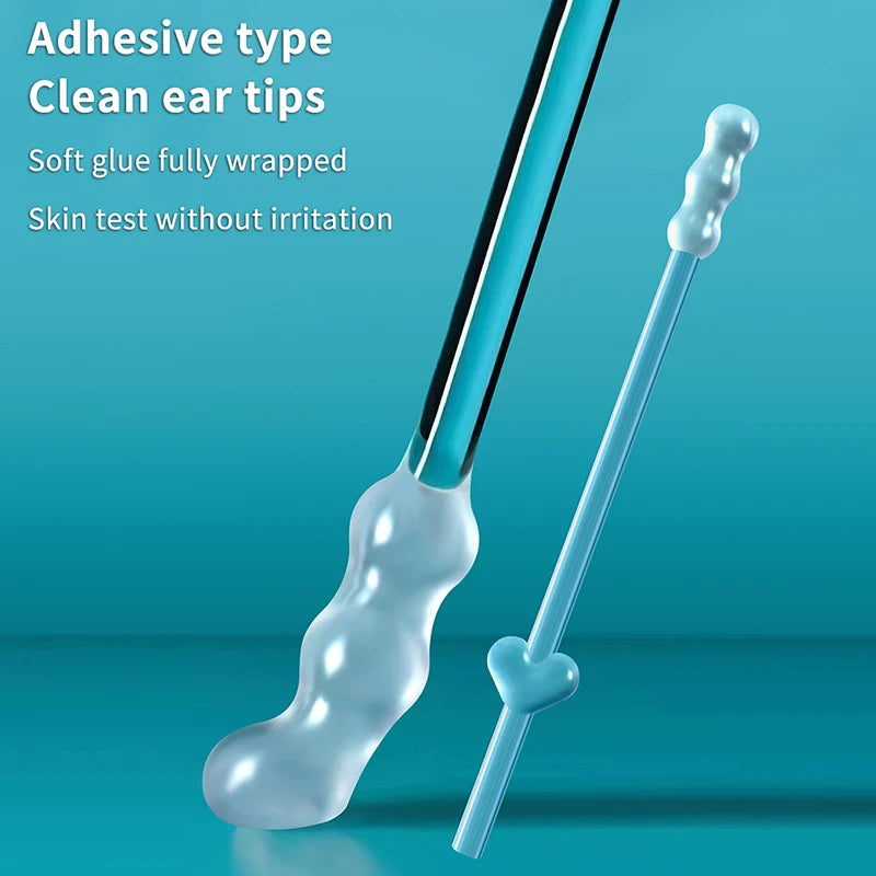 24-Pack Silicone Sticky Earwax Remover Swabs | Disposable Ear Cleaner Ear Cleaning Swabs QXL