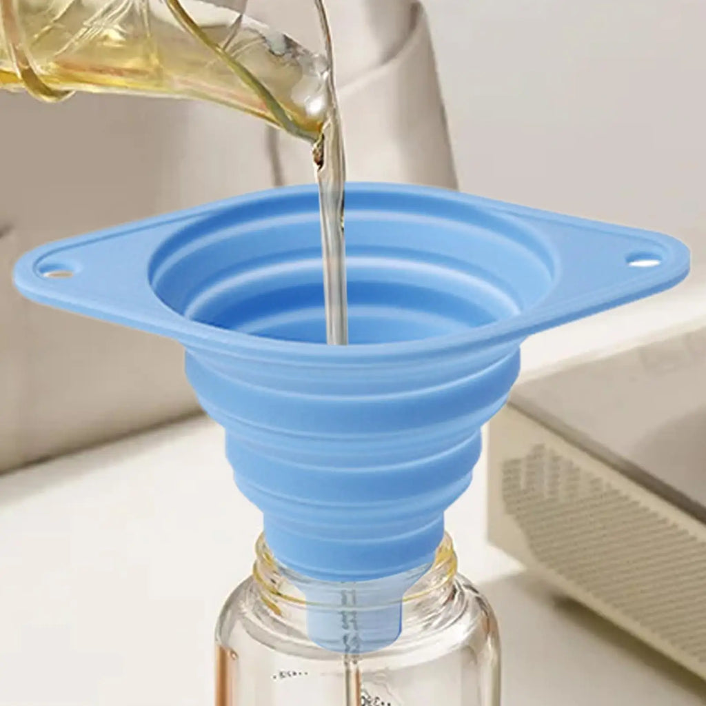 Collapsible Silicone Kitchen Funnel | Liquid & Powder Transfer Silicone Kitchen Funnel QXL