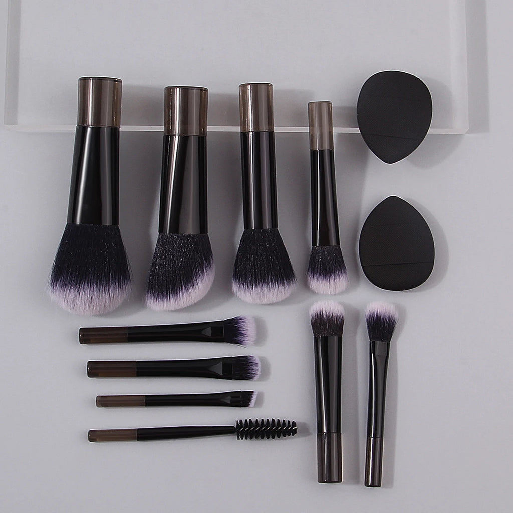 12-Piece Mini Travel Makeup Brush Set – Eyeshadow & Puff Kit Travel Makeup Brush Set QXL