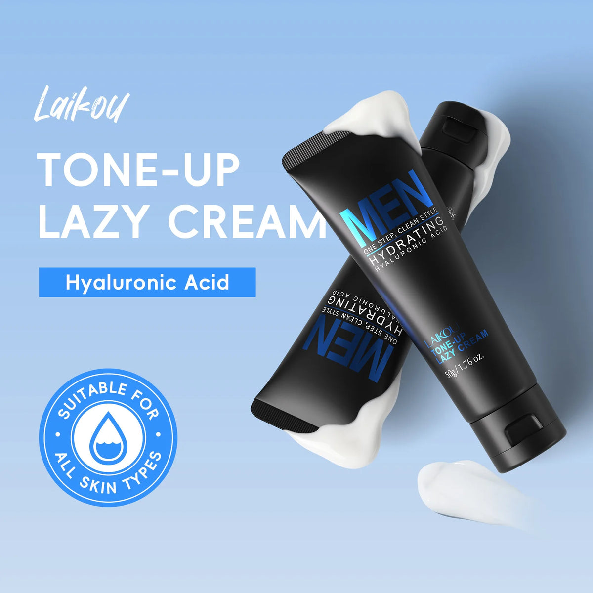 LAIKOU Men's BB Cream | Hyaluronic Acid Tone Up & Oil Control Men's BB Cream QXL