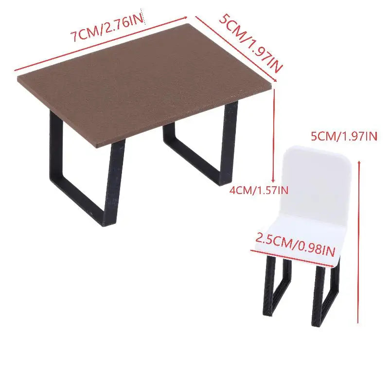 1:12 Miniature Dining Table & Chair Set | DIY Dollhouse Furniture Dollhouse Miniature Set QXL